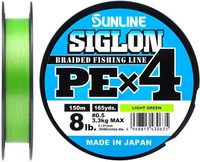 Плетёный шнур Sunline Siglon PEx4 Light Green 150m #0.8/12lb