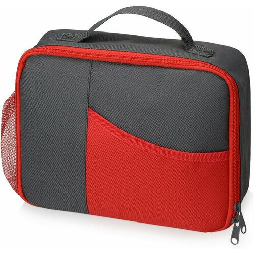 фото Изотермическая сумка-холодильник breeze для ланч-бокса, серый/красный без бренда