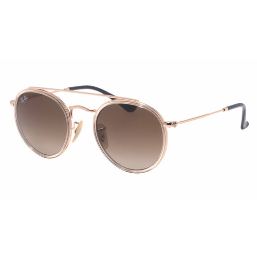 фото Солнцезащитные очки ray-ban, круглые, оправа: металл, градиентные, с защитой от уф, коричневый