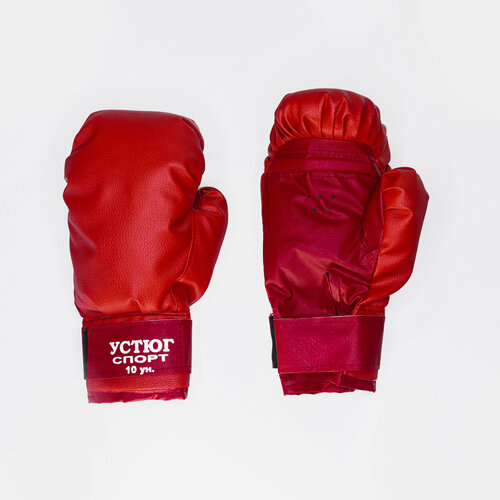 фото Боксерские перчатки устюг спорт 10 унций, красный