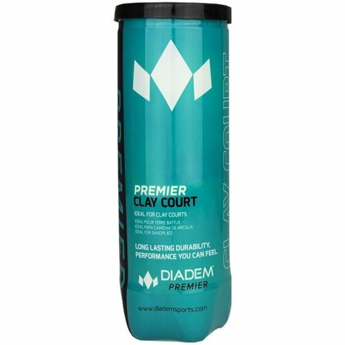 фото Мяч теннисный diadem premier clay court 3b ball-case-claycrt, уп.3шт, одобр. itf, фетр, желт