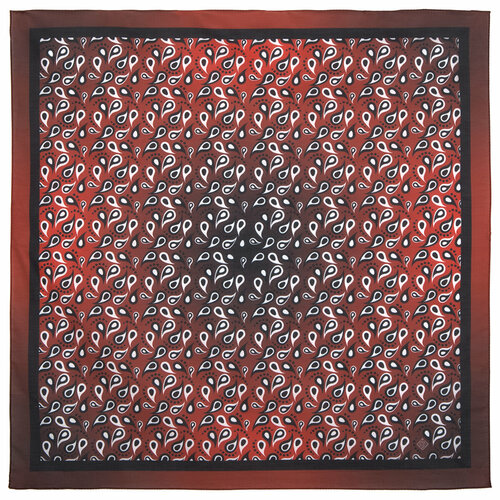 фото Платок павловопосадская платочная мануфактура,70х70 см, красный, коричневый