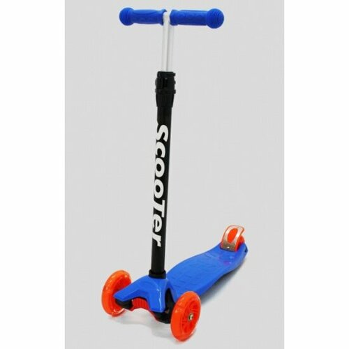 фото Самокат scooter bks-110 3-х колес. с подсвет dark blue