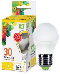 Лампа светодиодная ASD LED-ШАР-STD 3000K, E27, G45, 3.5Вт
