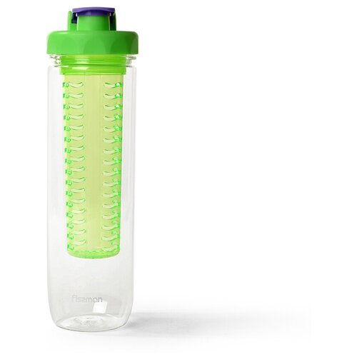 фото Fissman бутылка для воды пластиковая со съемным фильтром 800мл / 26см зелёный