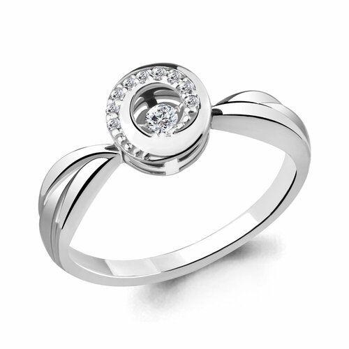 фото Кольцо diamant online, белое золото, 585 проба, бриллиант, размер 19, серебристый