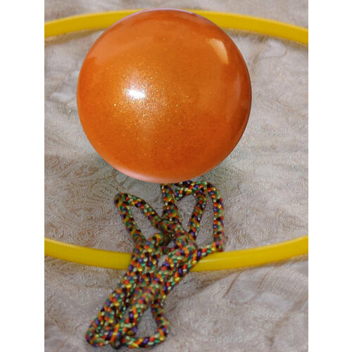 фото Мяч для художественной гимнастики с блёстками d 15 см. оранжевый hawk