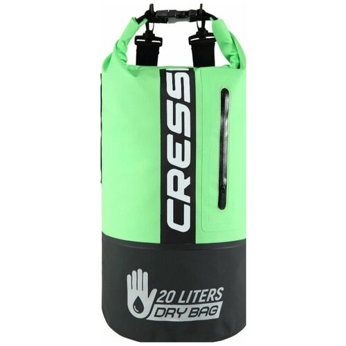 фото Гермомешок cressi с карманом на молнии premium back pack 20 литров черный/зеленый