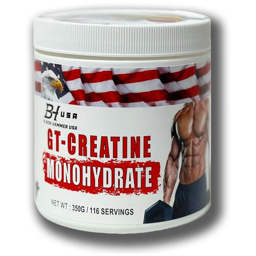 фото Black hammer usa gt-creatine monohydrate 350 г. креатин моногидрат из сша hammer nutrition