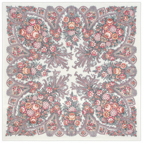 фото Платок павловопосадская платочная мануфактура, 135х135 см, мультиколор