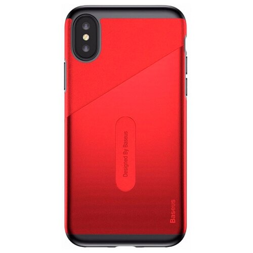 фото Чехол-накладка baseus card pocket case для apple iphone x red