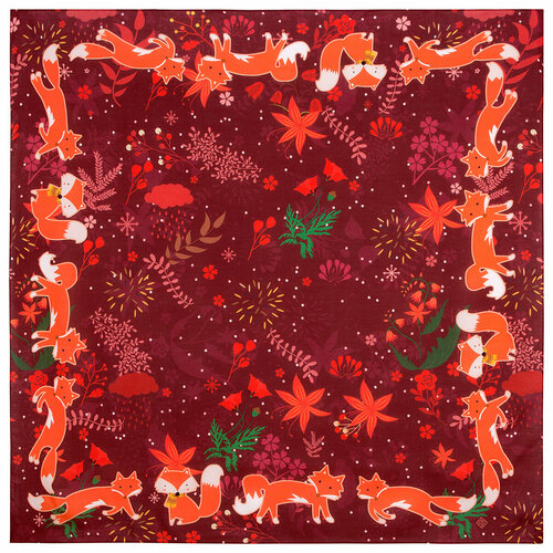 фото Платок павловопосадская платочная мануфактура, 80х80 см, оранжевый, бордовый