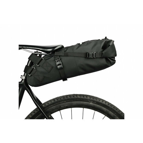 фото Велосумка компрессионная на багажник, для перевозки снаряжения в туристических поездках, bikepacking saddle bag, 13 литров, 4bike, черная