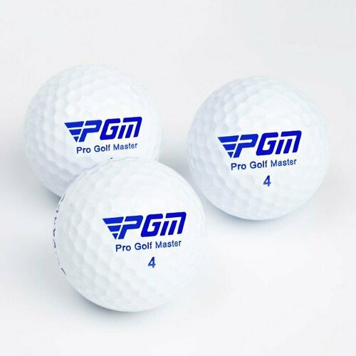 фото Мячи для гольфа "soft feel" pgm, двухкомпонентные, d=4.3 см, набор 3 шт, белые (комплект из 2 шт)