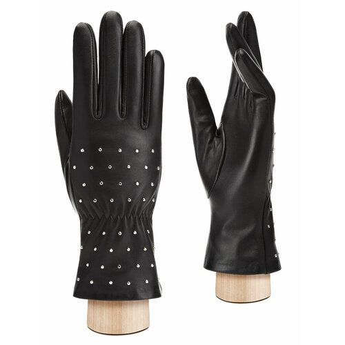 фото Перчатки eleganzza, демисезон/зима, натуральная кожа, подкладка, размер 8, черный