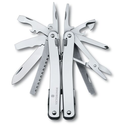 фото Мультитул VICTORINOX SwissTool Spirit X (3.0224.L) (24 функций) с чехлом серебристый/коричневый