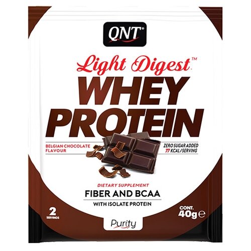 фото Протеин qnt light digest whey protein, 40 гр., бельгийский шоколад