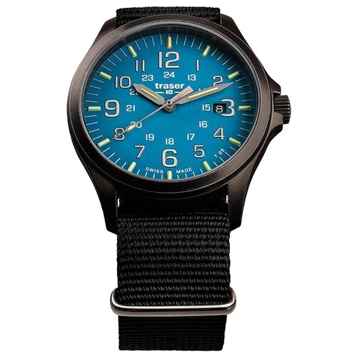 фото Часы traser p67 officer pro gunmetal skyblue, ремешок нато