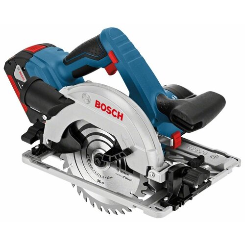 фото Bosch пила циркулярная bosch gks 18 v-li r l-boxx (0.601.6a2.100) 2x5.0ач пропил (90град) - 57 мм. 3400 о