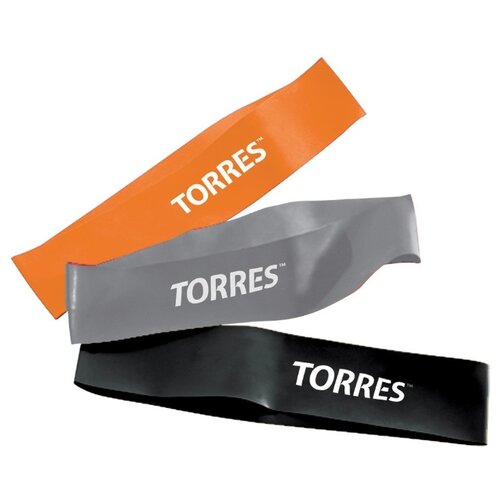 фото Эспандер лента 3 шт. TORRES AL0033 24 х 5 см черный/серый/оранжевый