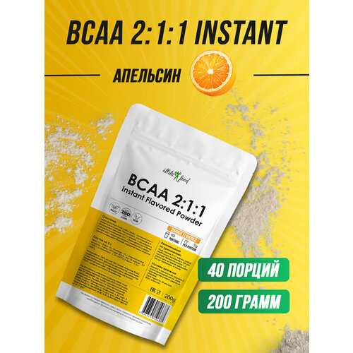 фото Незаменимые аминокислоты atletic food bcaa 2:1:1 instant, 200 г, апельсин