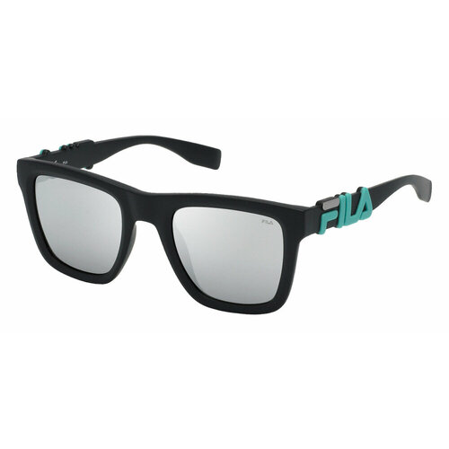 фото Солнцезащитные очки fila sf9416 u28y, квадратные, оправа: пластик, с защитой от уф, зеркальные, черный