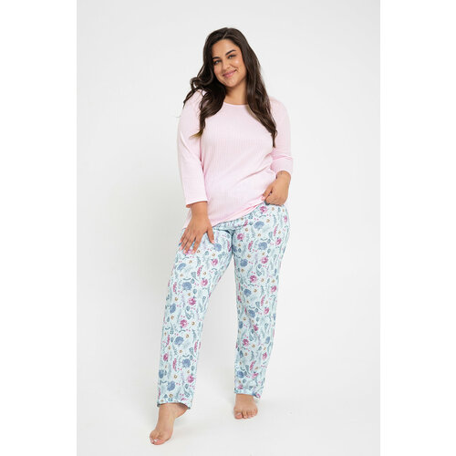 фото Пижама taro, брюки, футболка, размер 3xl, розовый