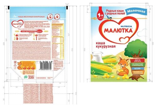 Каша Малютка (Nutricia) молочная кукурузная (с 5 месяцев) 220 г Каша Малютка (Nutricia) молочная кукурузная (с 5 месяцев) 220 г