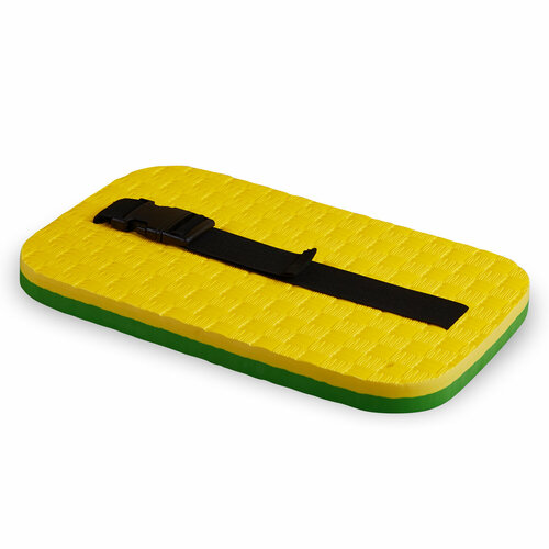 фото Сидушка туристическая пенка, хоба с эластичным ремнём, д35*ш22*в2см, жёлто-зелёная сезонрыбалки