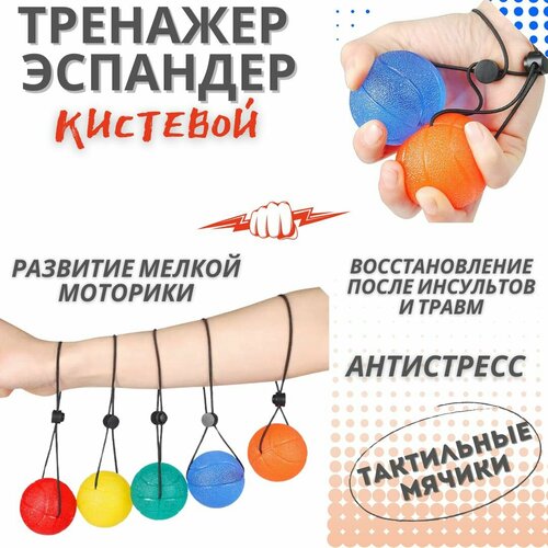фото Кистевой силиконовый эспандер для рук и пальцев progrom, тактильные мячики, оранжевый 18 кг