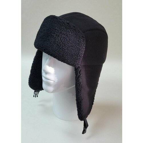 фото Шапка ушанка , размер 58, черный шапка-сиб