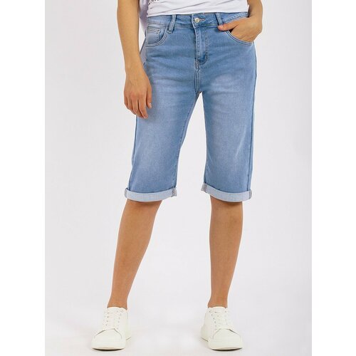 фото Бриджи , размер 34, голубой fashion jeans