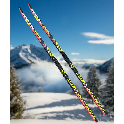 фото Лыжный комплект цст step (с насечками), длина лыж 180 см, без палок, крепление полуавтомат stc