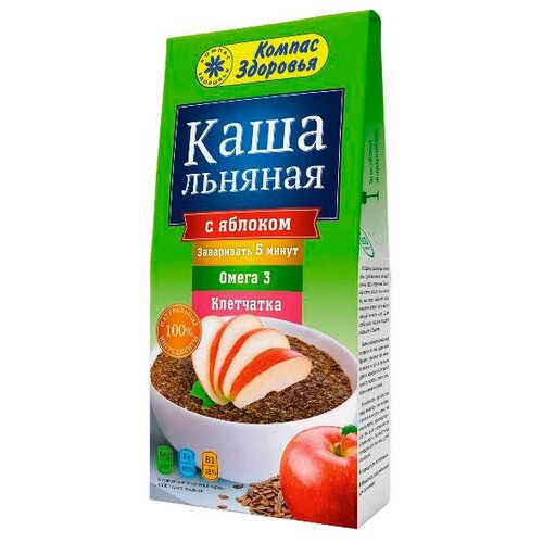 фото Компас здоровья каша льняная с яблоком, 250 г, 1 уп.