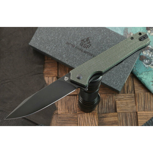 фото Складной нож qsp knife mamba v2 qs111-i2, сталь d2, рукоять зеленая микарта