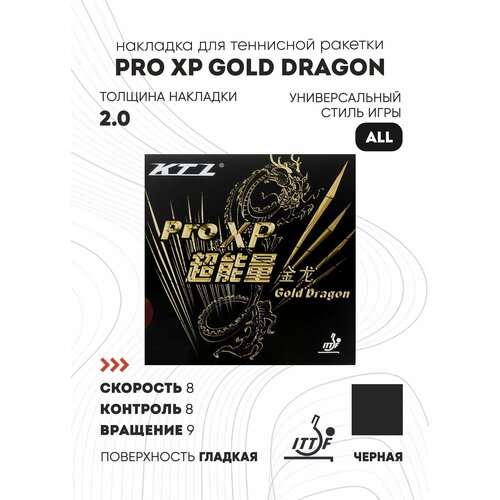 фото Накладка ktl pro xp gold dragon (цвет черный, толщина 2.0) lkt