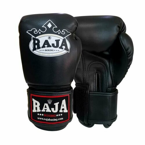 фото Перчатки боксерские raja model 1 black, 16 oz, черный