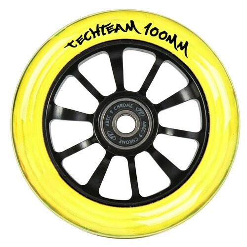 фото Колесо для самоката x-treme 100*24мм winner, yellow transparent techteam