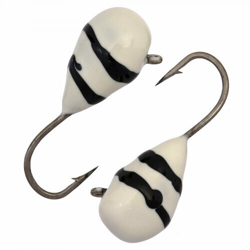 фото Мормышка вольфрамовая condor капля с ушком d 4,0 мм вес 1,1 гр обмазка белая-винт 10 шт