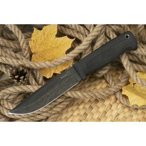фото Нож "речной" (aus-8, stonewash черный, эластрон) кизляр