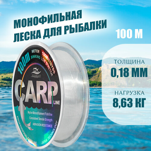 фото Леска carp 100м 0,18мм asianfish
