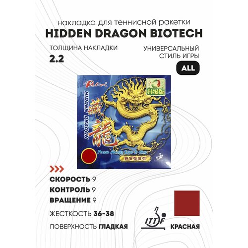 фото Накладка palio hidden dragon biotech (цвет красный, толщина 2.2)