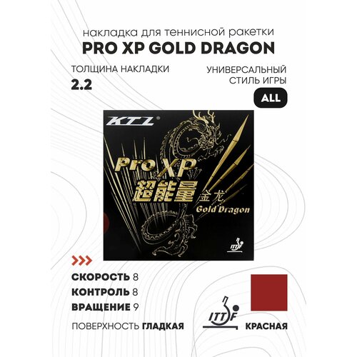 фото Накладка ktl pro xp gold dragon (цвет красный, толщина 2.2) lkt