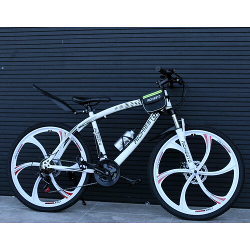 фото Велосипед горный richiesto 24" колёса алюминиевые кованные литые диски детский подростковый спортивный, белый