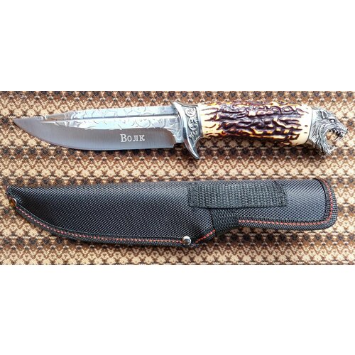 фото Нож туристический волк-б сталь 65х13 с чехлом ножнами на пояс сто кизлярские ножи
