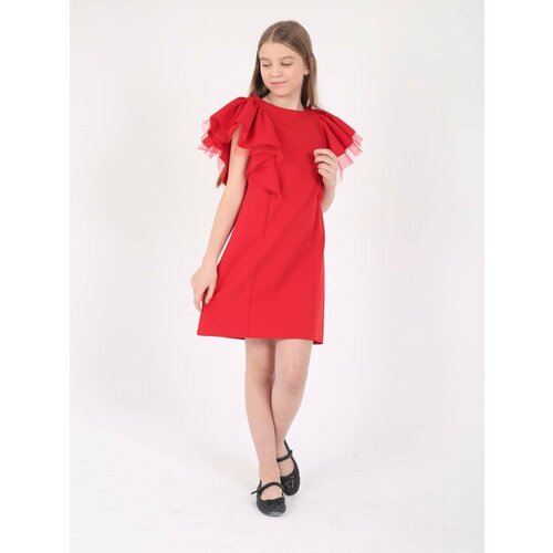 фото Школьное платье, размер 36, красный umikids