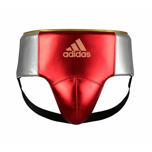 фото Защита паха мужская adistar pro мetallic groin guard красно-серебристо-золотая (размер l) adidas