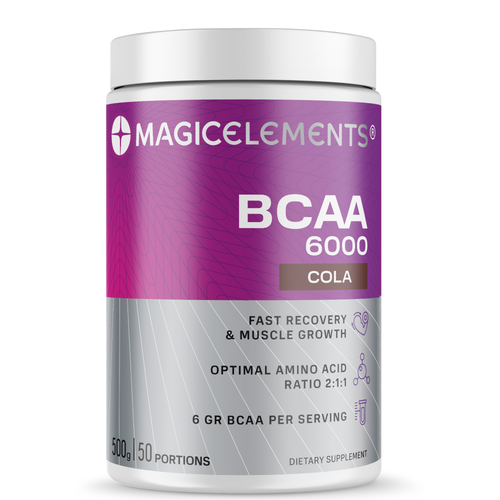 фото Аминокислоты bcaa 6000 magic elements, кола, 500 гр. бцаа