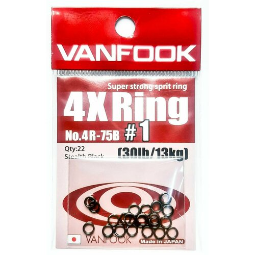 фото Кольцо заводное vanfook 4r-75b strealth black#1 22 pcs/pack