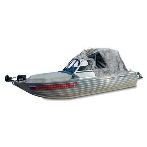 фото Трайдент 450 фиш. trident 450 fish. тент ходовой с дугами с креплениями all4boat